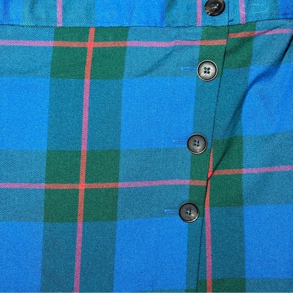Blue Green Plaid Button Front Mini Skirt Women’s/Juniors Size 15 - Picture 4 of 7